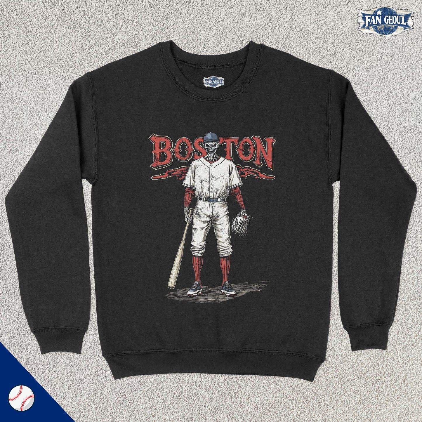 Boston Baseball "Ghoul" Crewneck