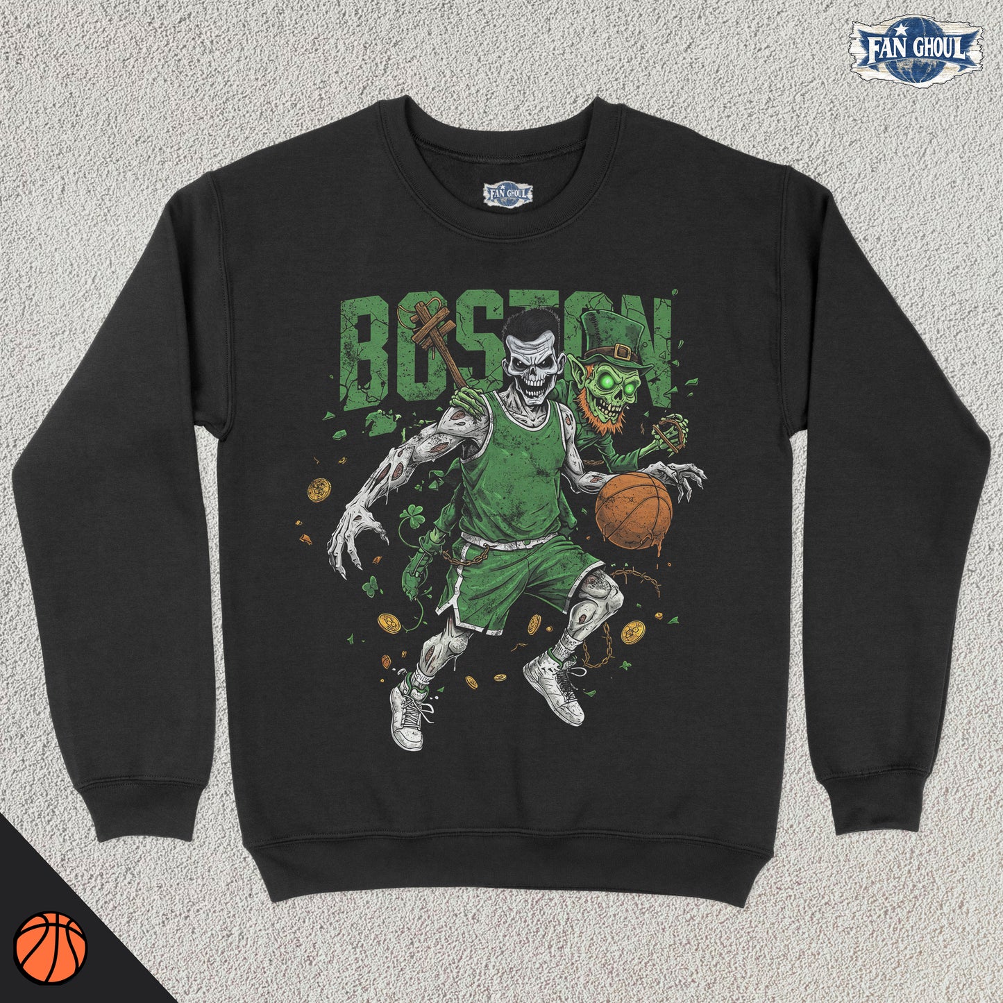 Boston Basketball "Ghoul" Crewneck