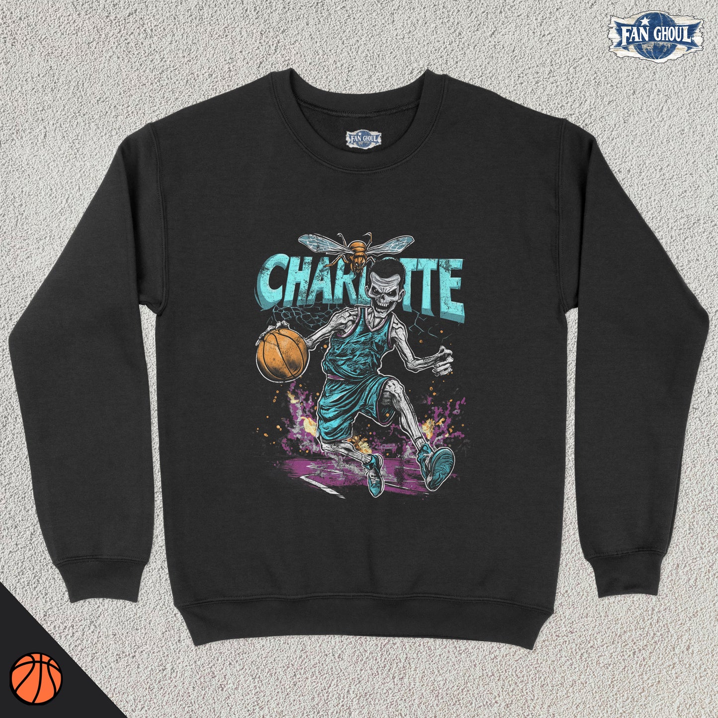 Charlotte Basketball "Ghoul" Crewneck