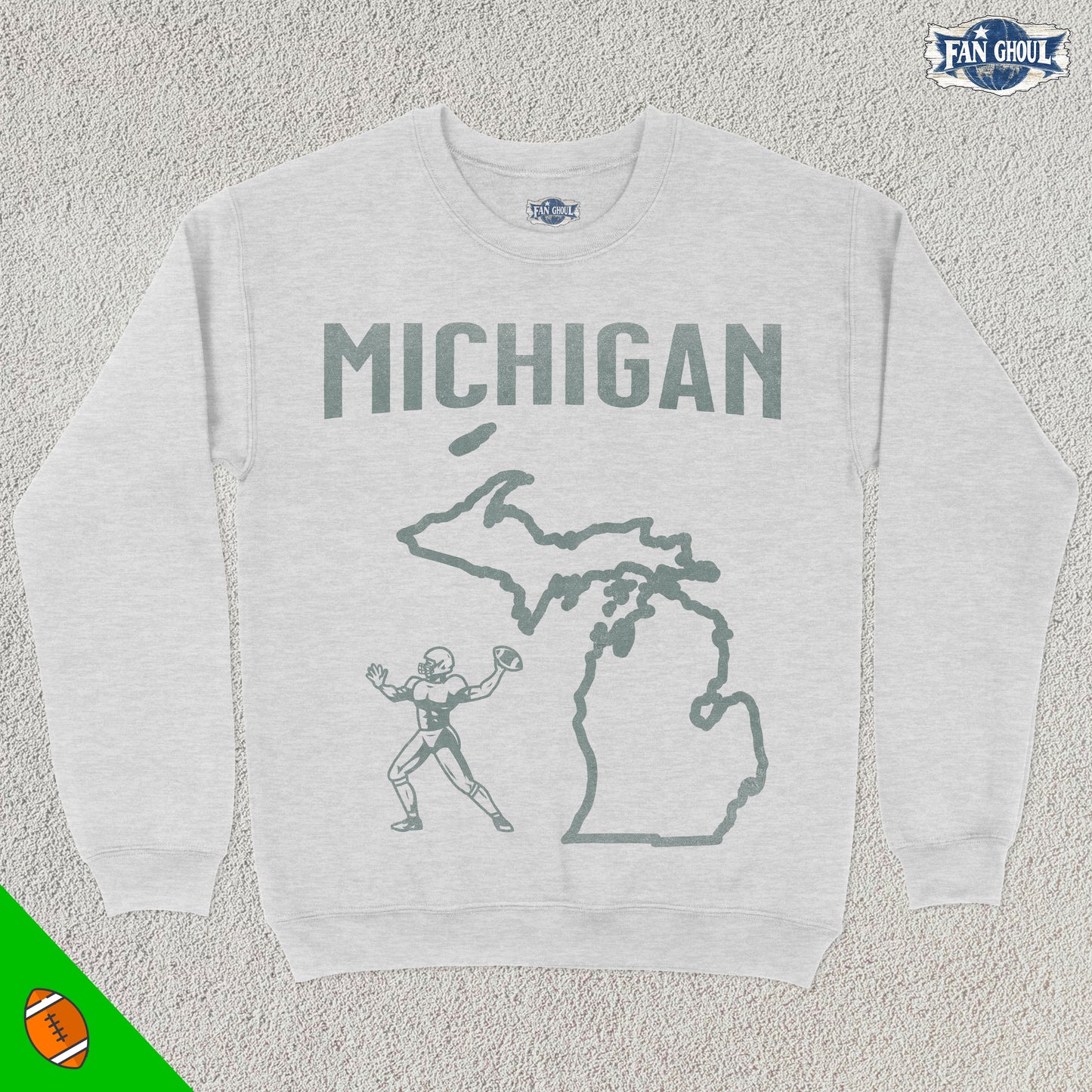 Michigan 2 Football College Crewneck