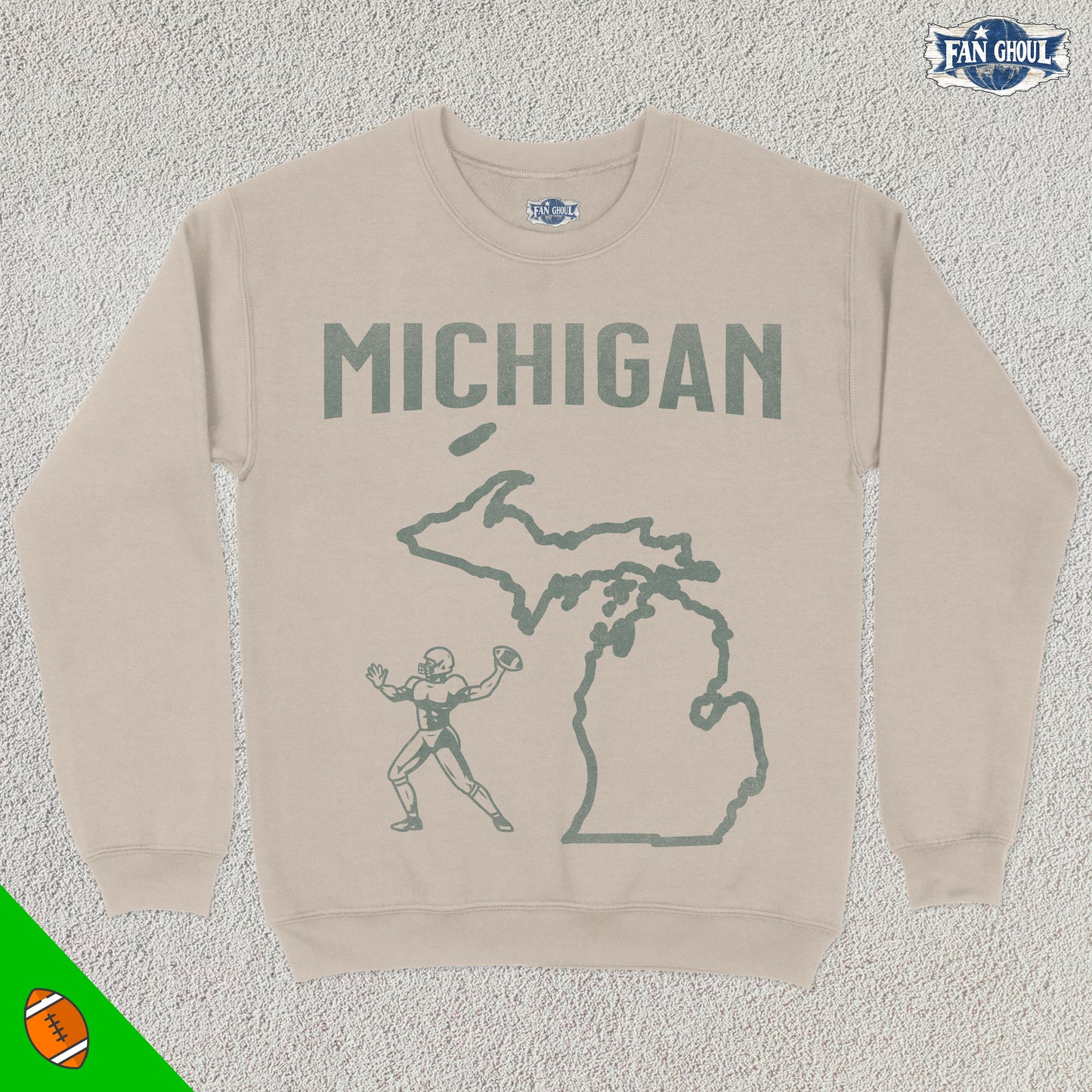 Michigan 2 Football College Crewneck
