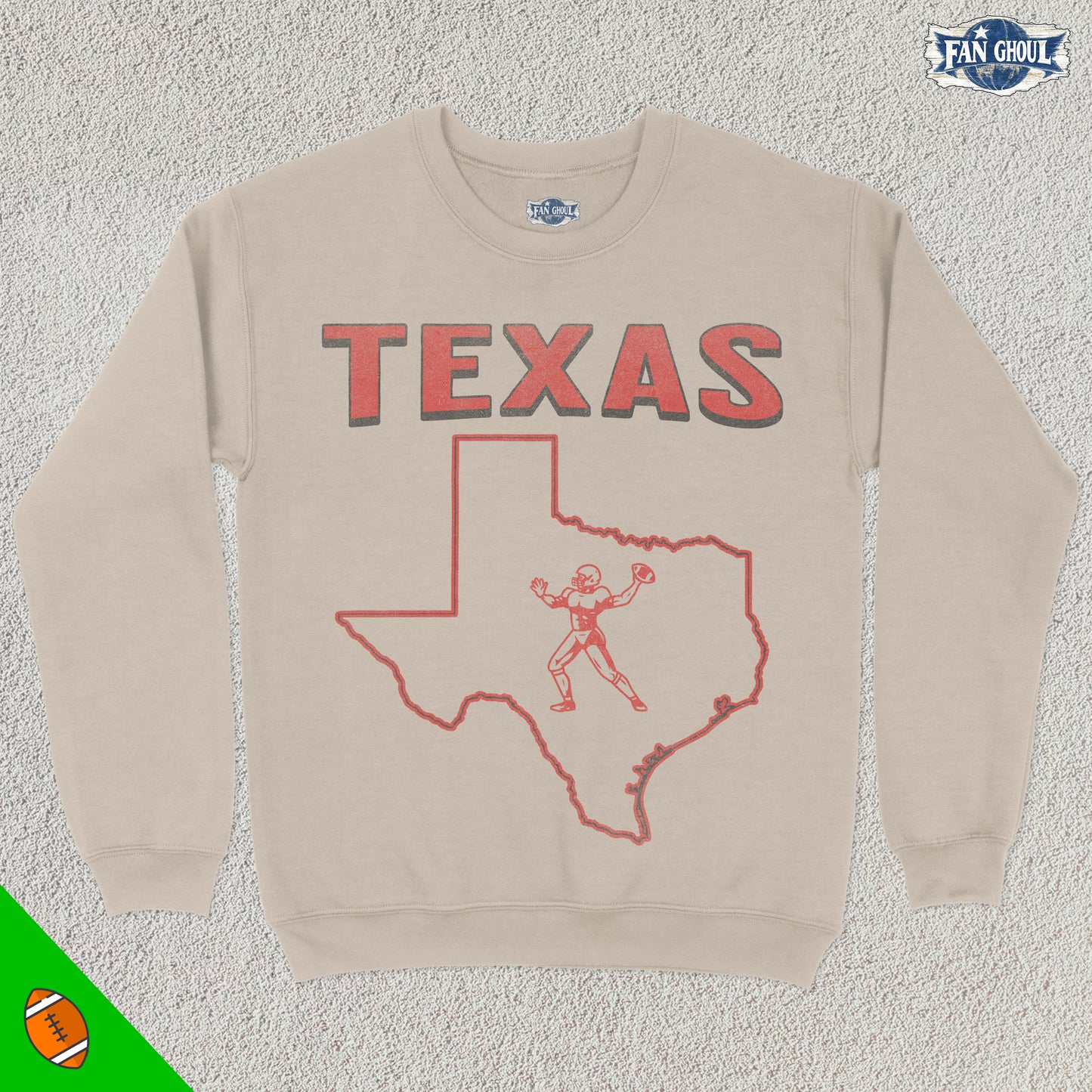 Texas 2 Football College Crewneck