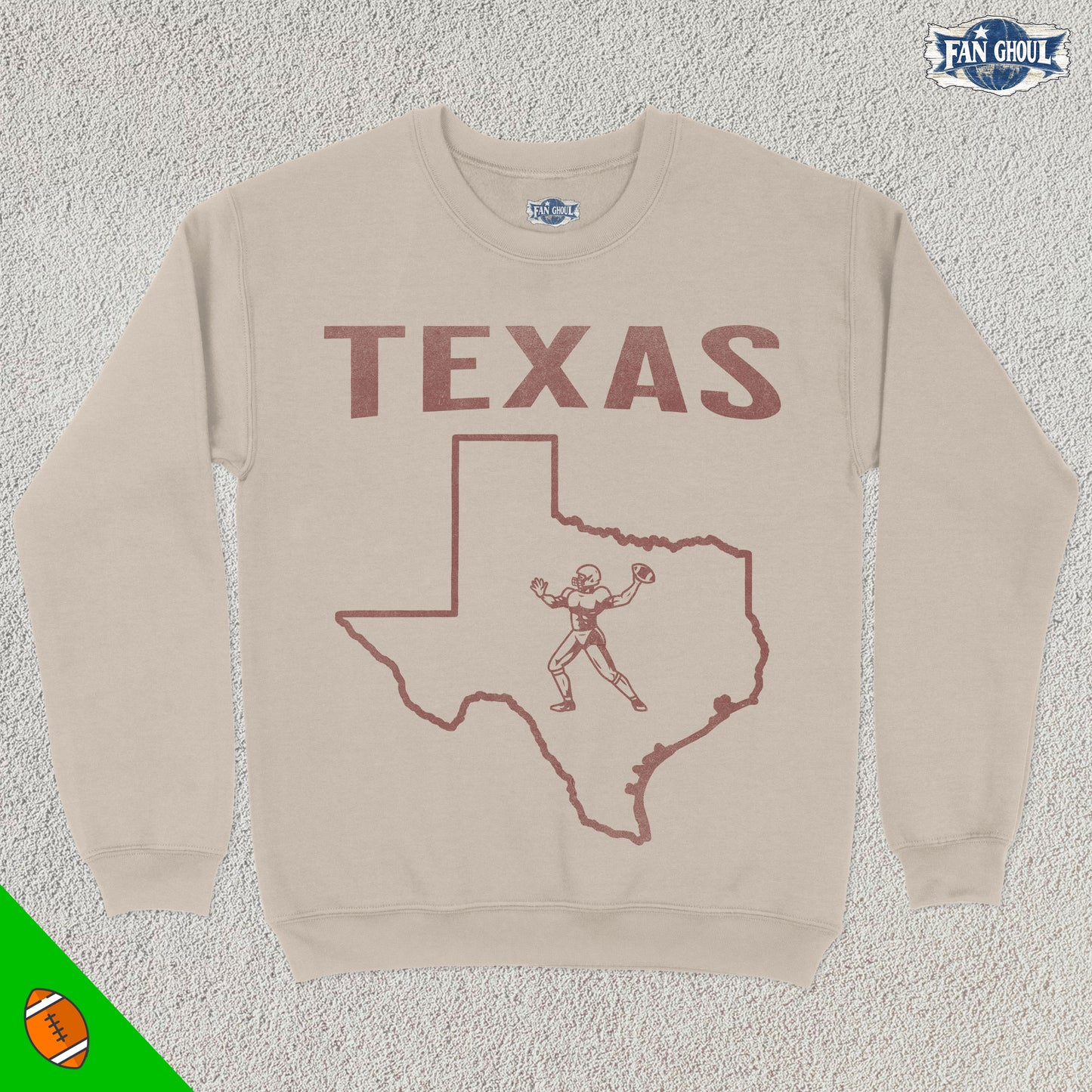 Texas 3 Football College Crewneck