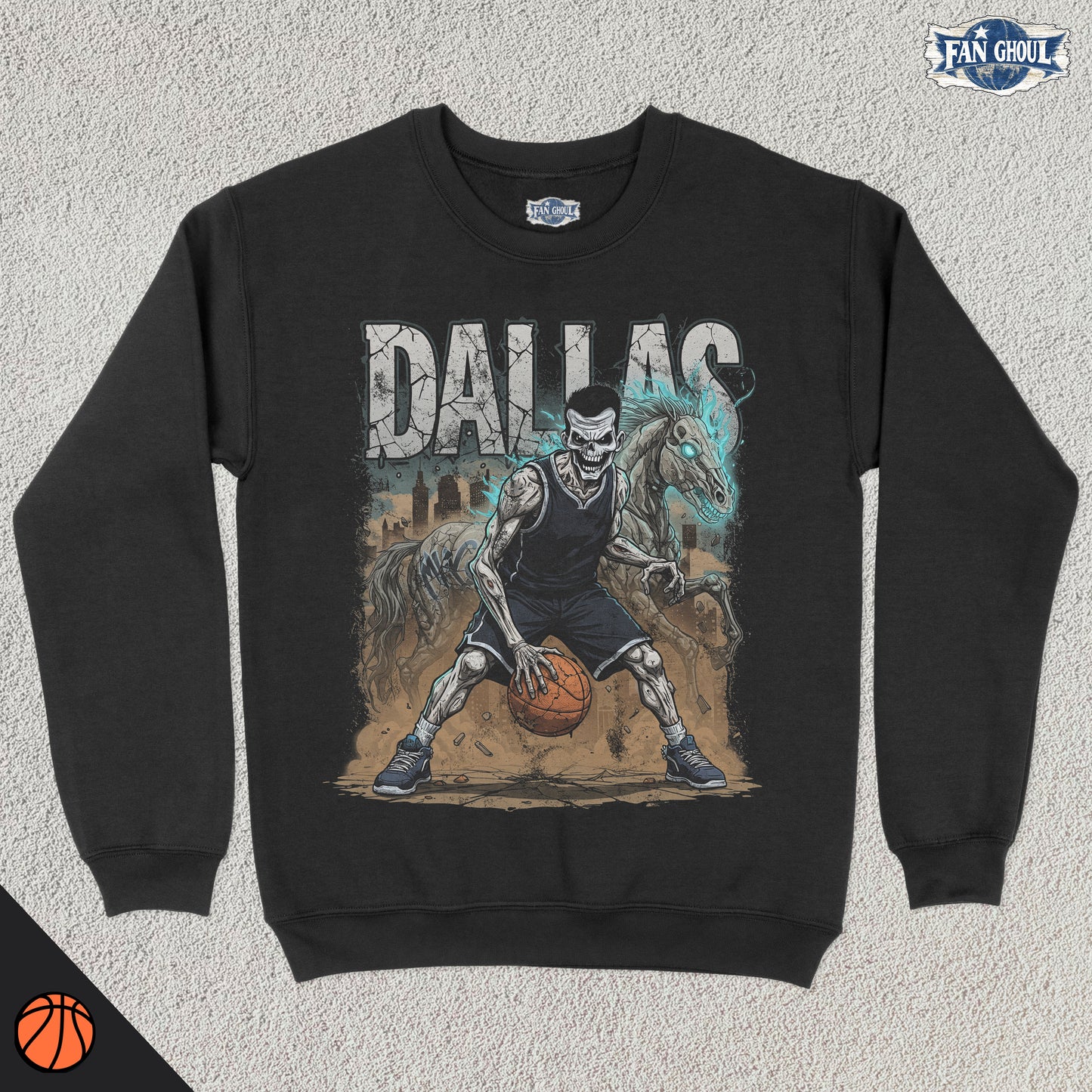 Dallas Basketball "Ghoul" Crewneck