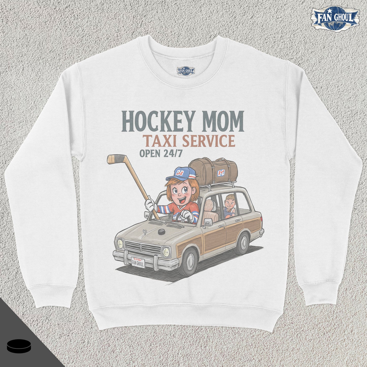 Hockey Mom Taxi Service Retro Crewneck