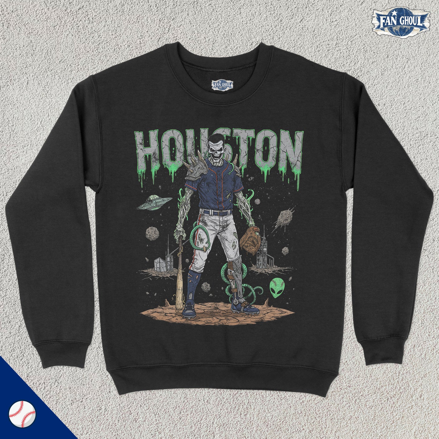 Houston Baseball "Ghoul" Crewneck
