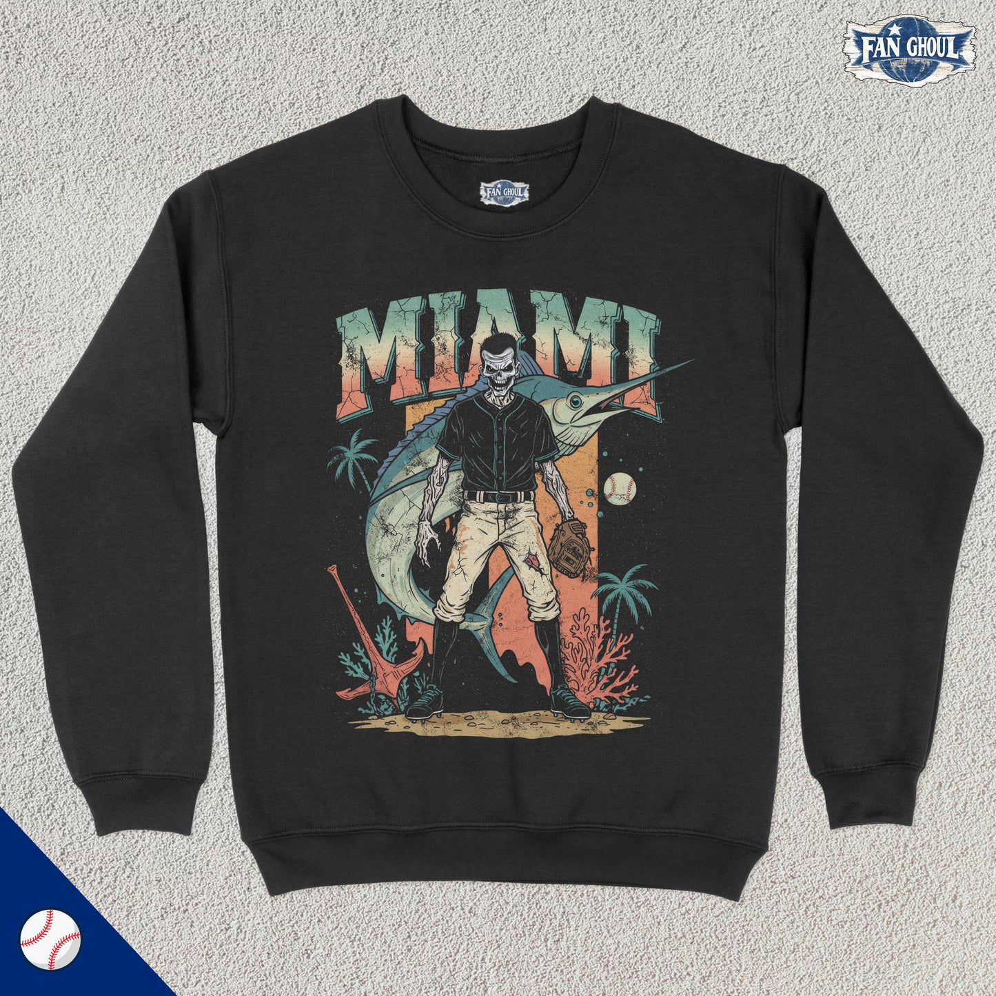 Miami Baseball "Ghoul" Crewneck