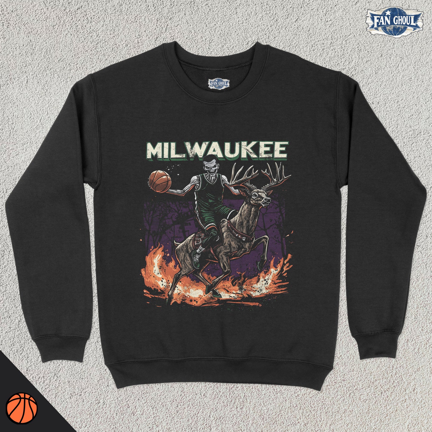 Milwaukee Basketball "Ghoul" Crewneck