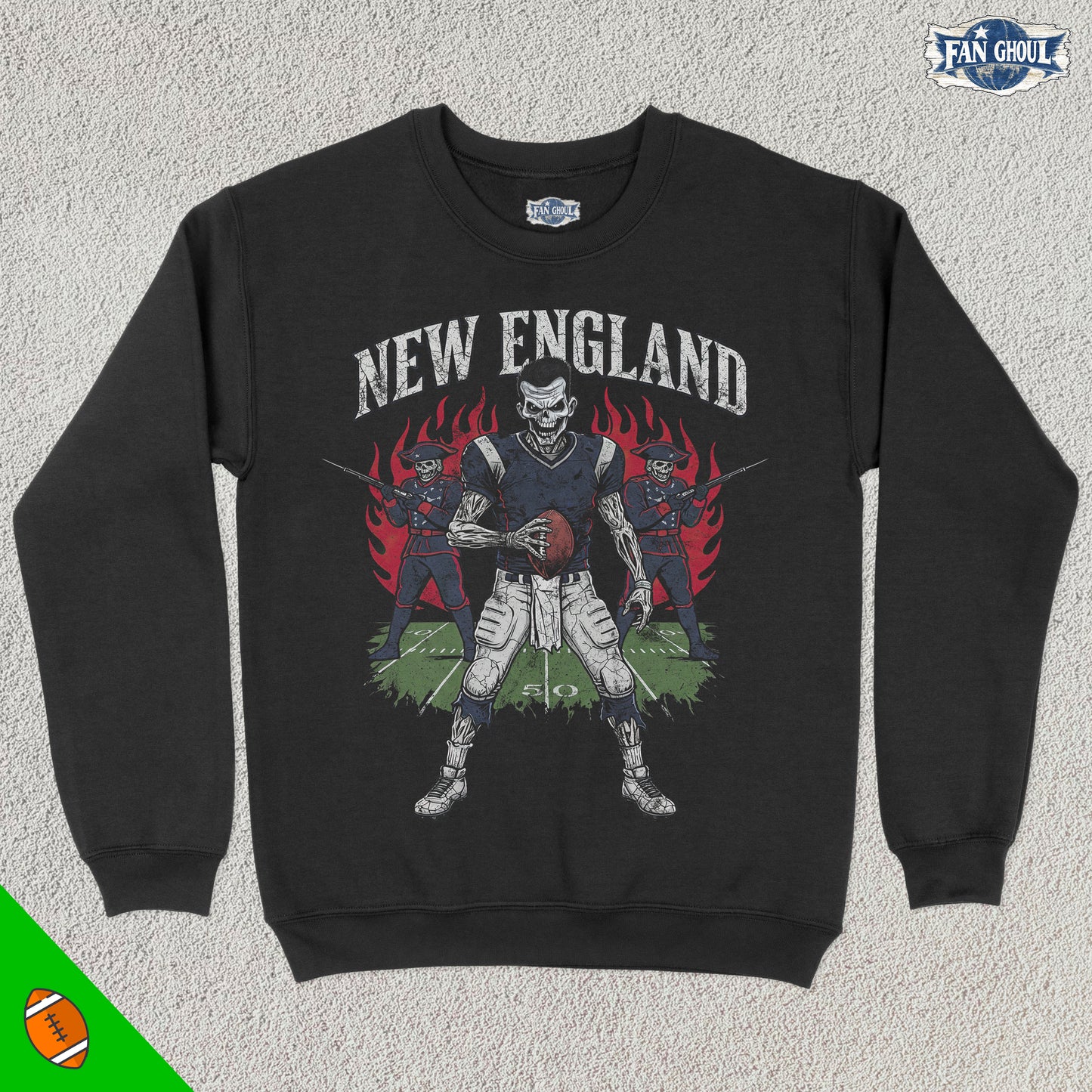 New England Football "Ghoul" Crewneck