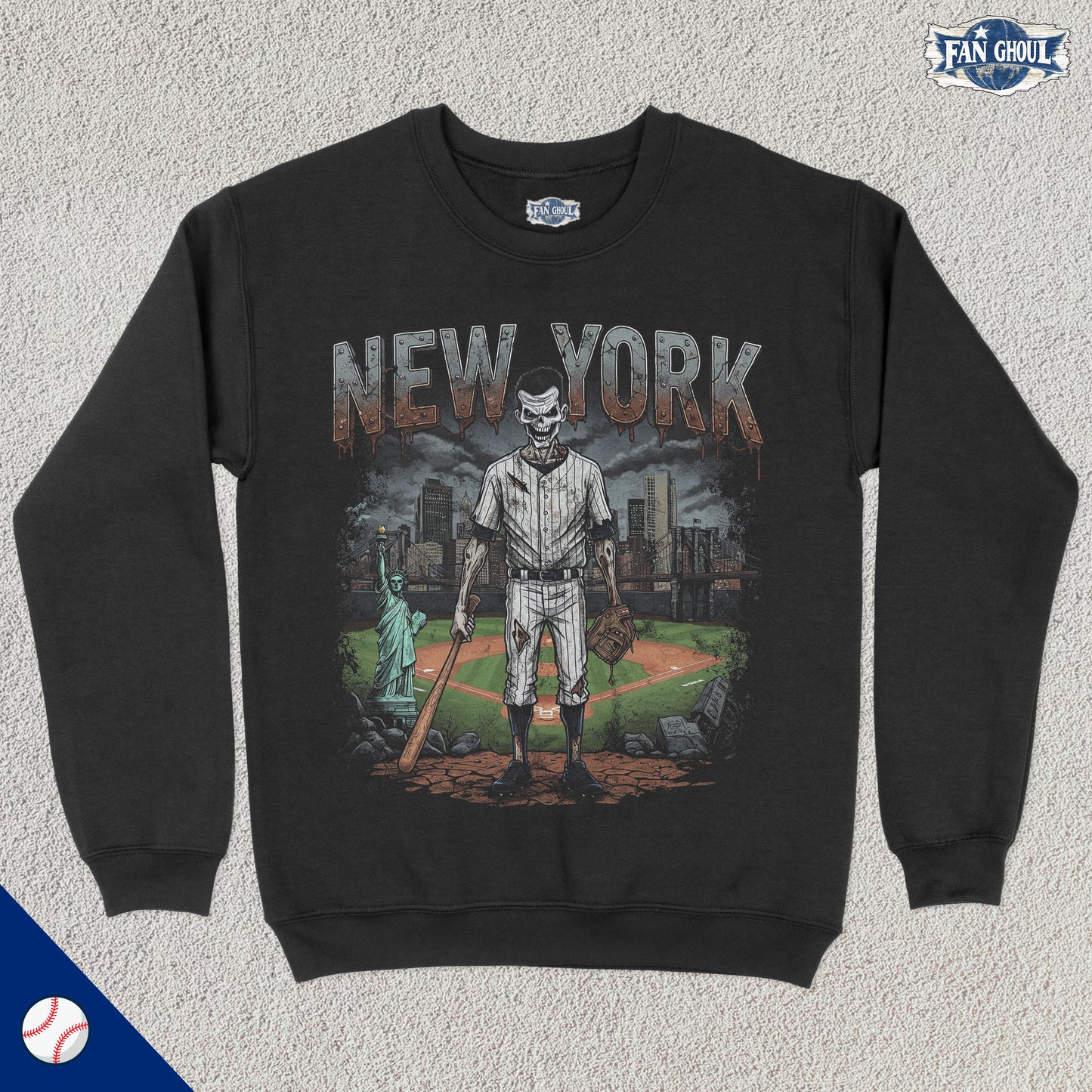 New York Baseball "Ghoul" Crewneck