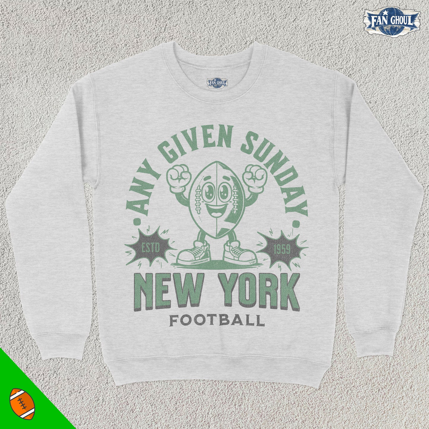 New York 2 Football Retro Crewneck