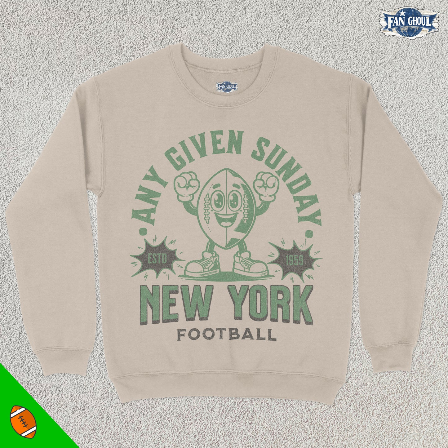 New York 2 Football Retro Crewneck