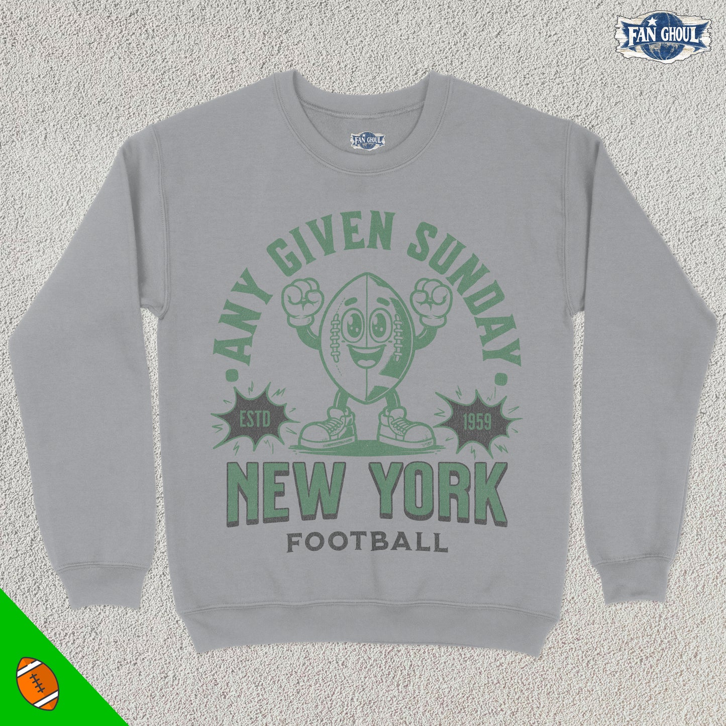 New York 2 Football Retro Crewneck