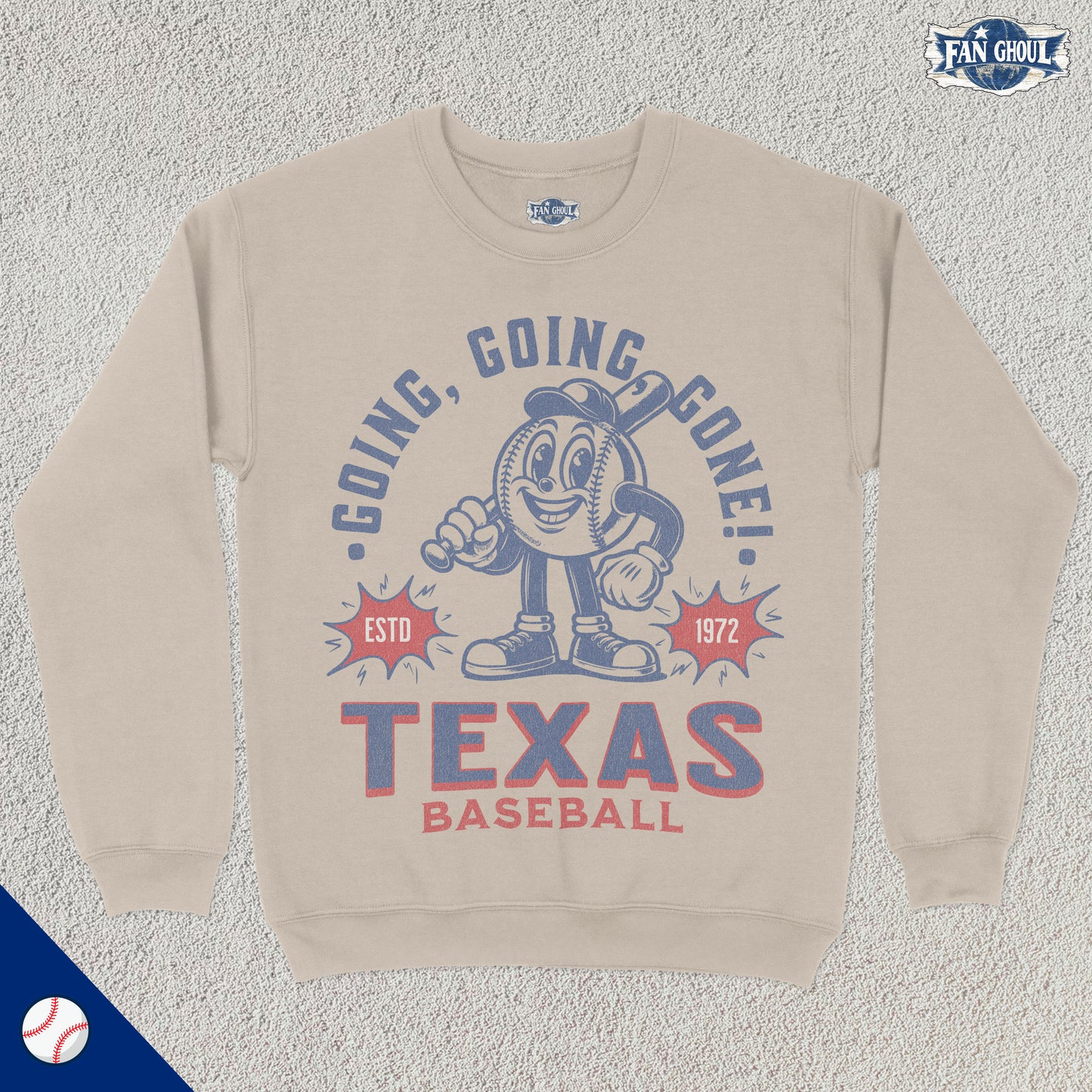 Texas Baseball Retro Crewneck