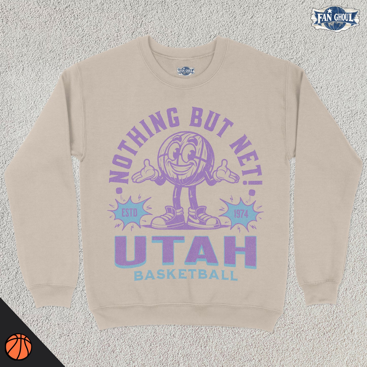 Utah Basketball Retro Crewneck