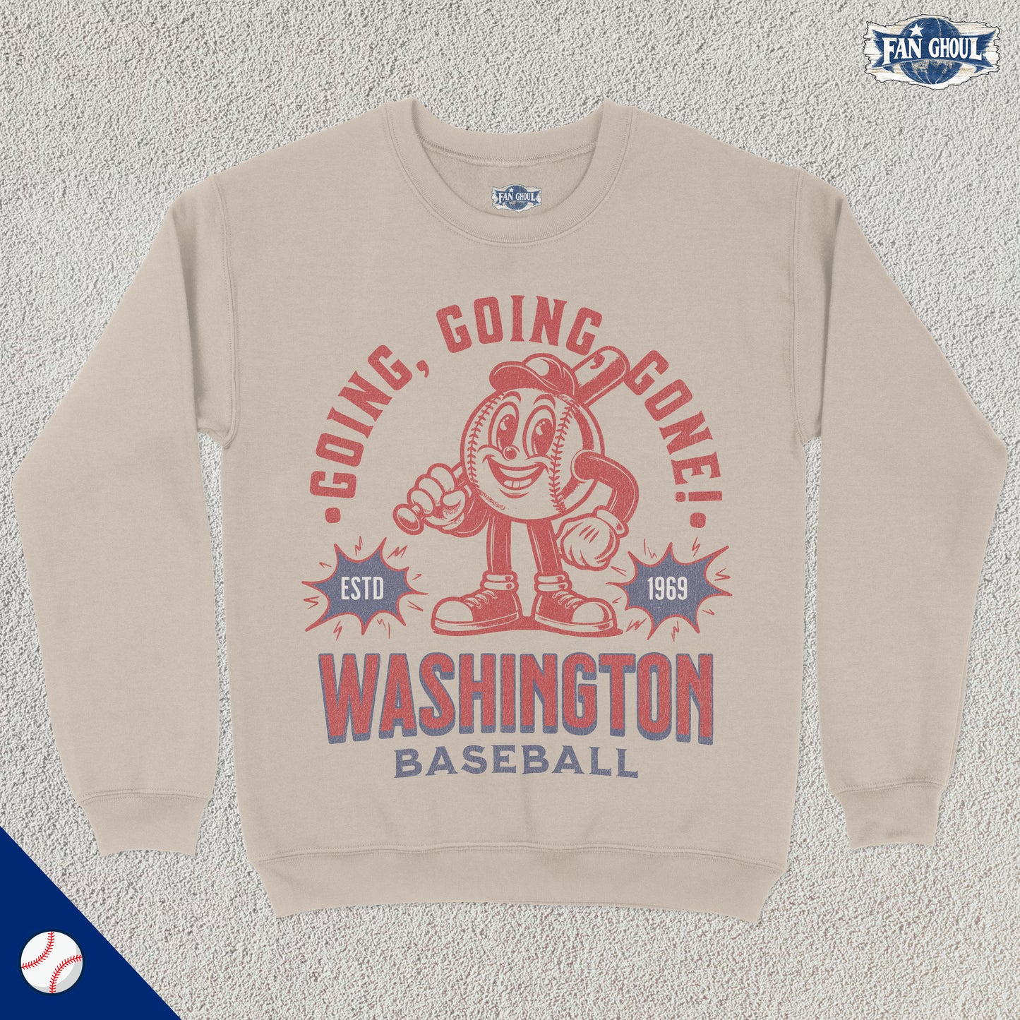 Washington Baseball Retro Crewneck