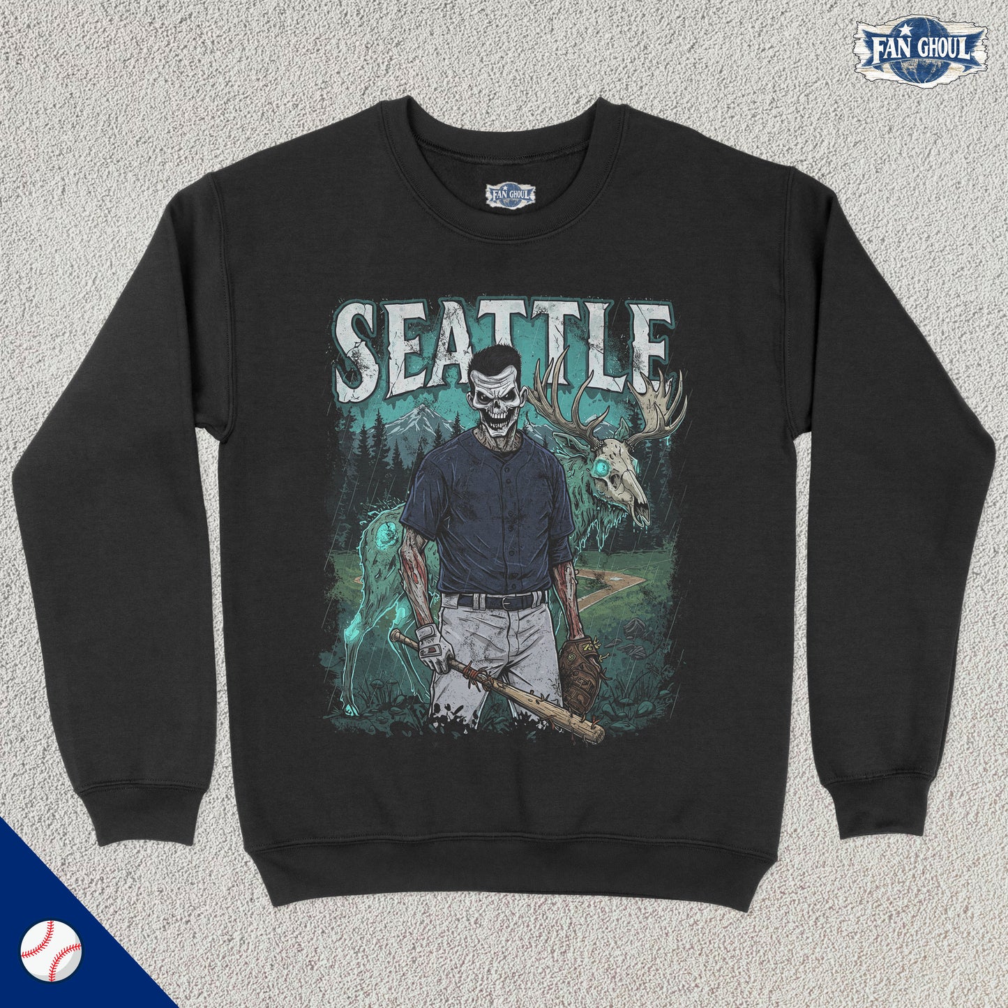 Seattle Baseball "Ghoul" Crewneck