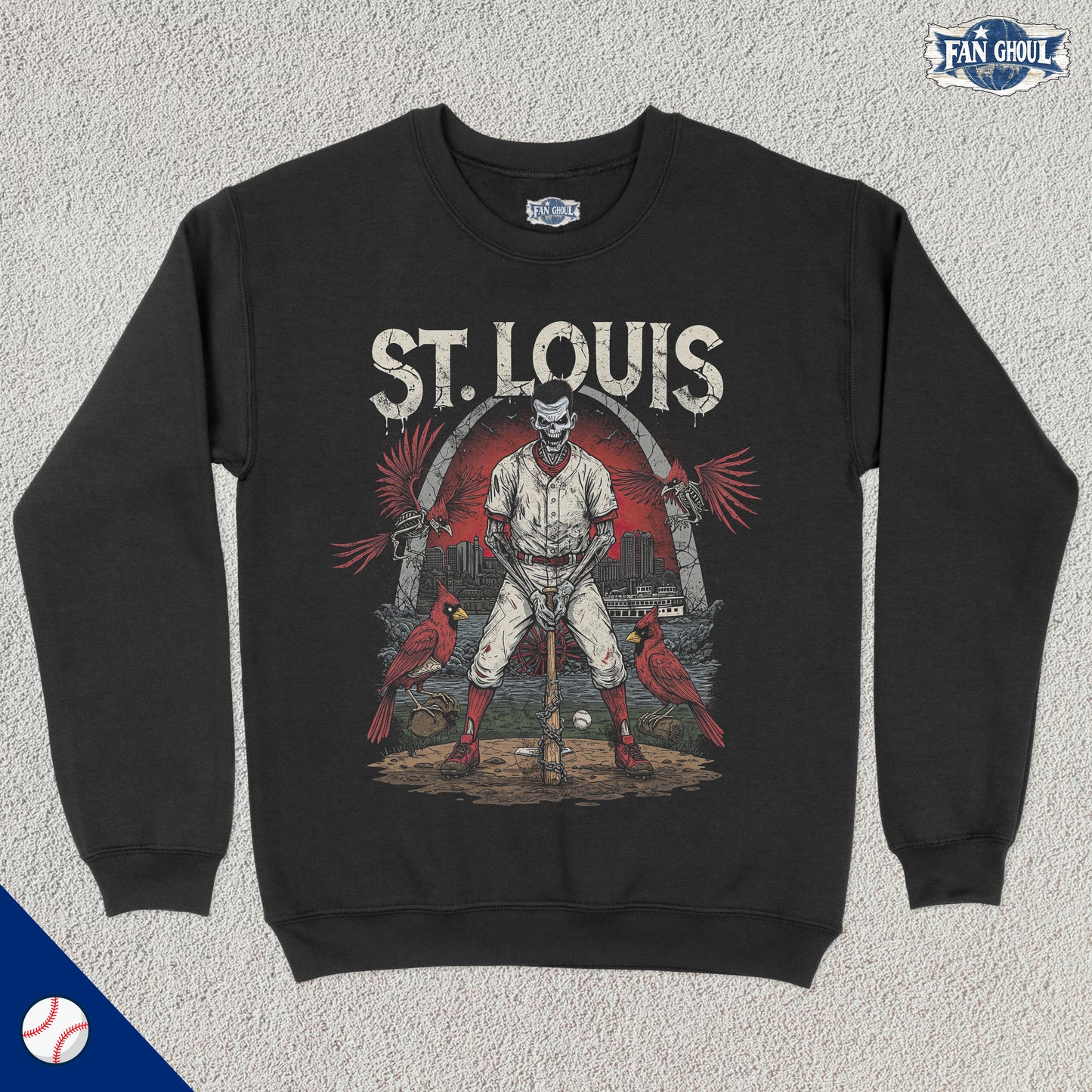 St Louis Baseball "Ghoul" Crewneck