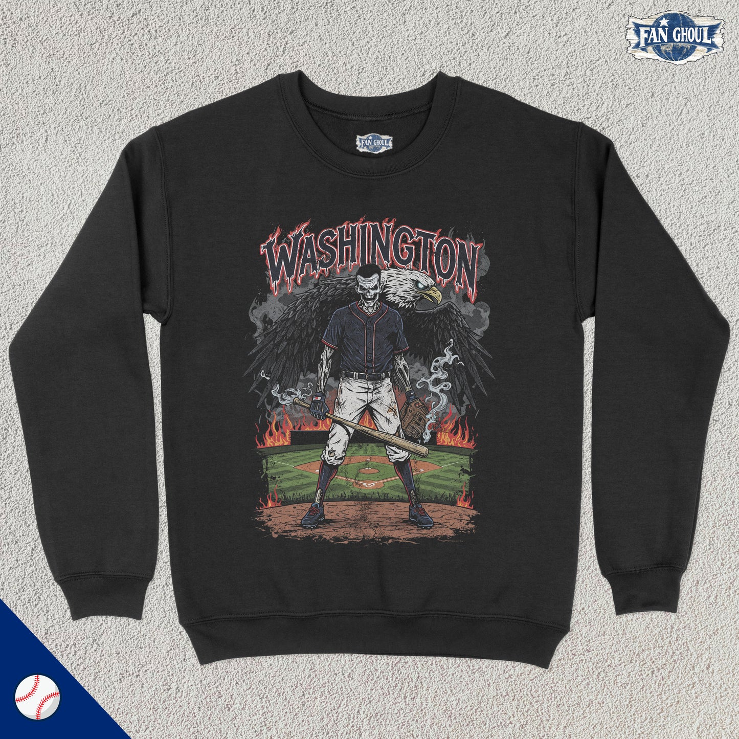 Washington Baseball "Ghoul" Crewneck