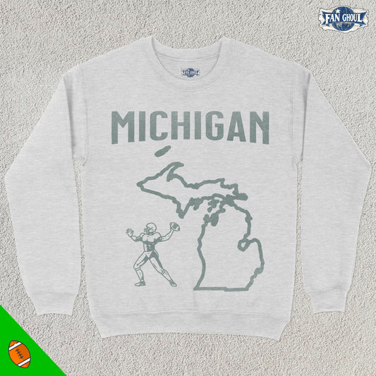 Michigan 2 Football College Crewneck