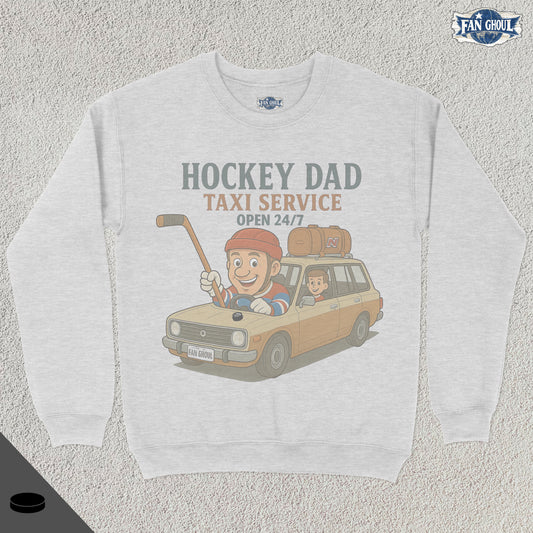 Hockey Dad Taxi Service Retro Crewneck