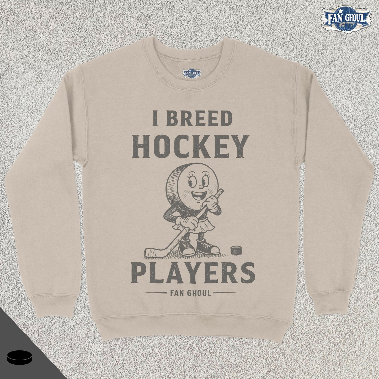 I Breed Hockey Players Retro Crewneck