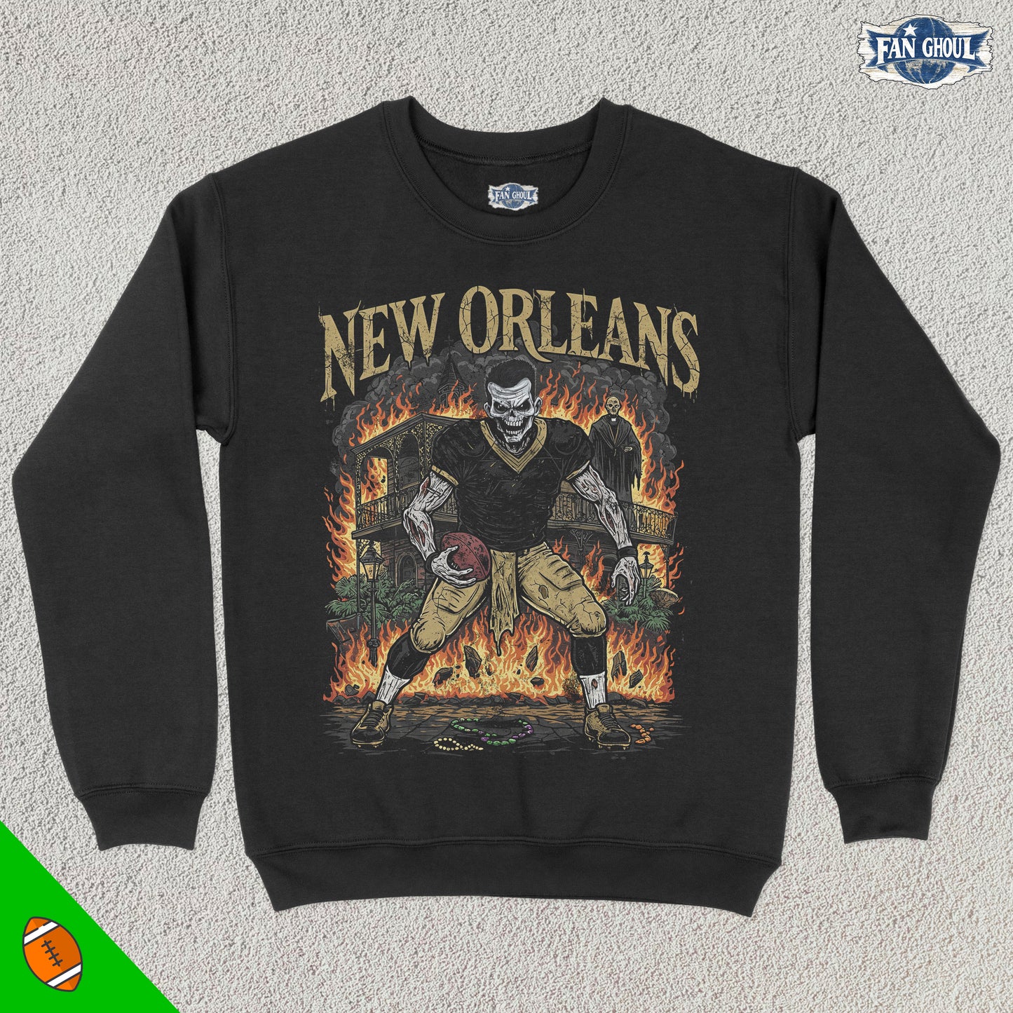 New Orleans Football "Ghoul" Crewneck