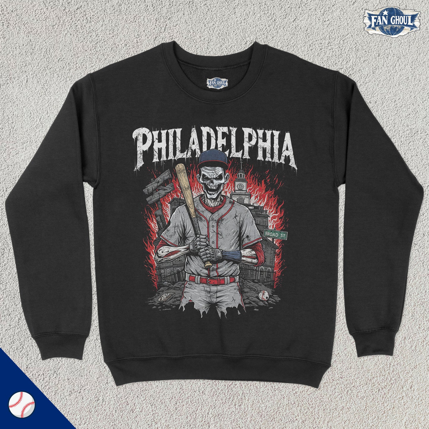 Philadelphia Baseball "Ghoul" Crewneck