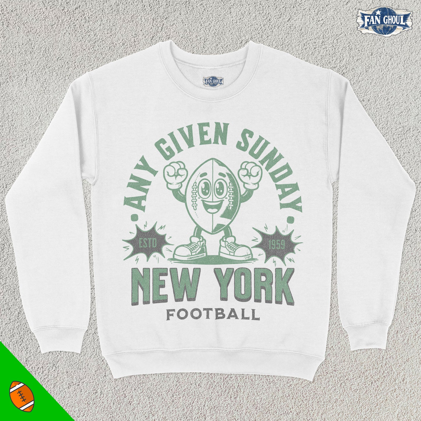 New York 2 Football Retro Crewneck